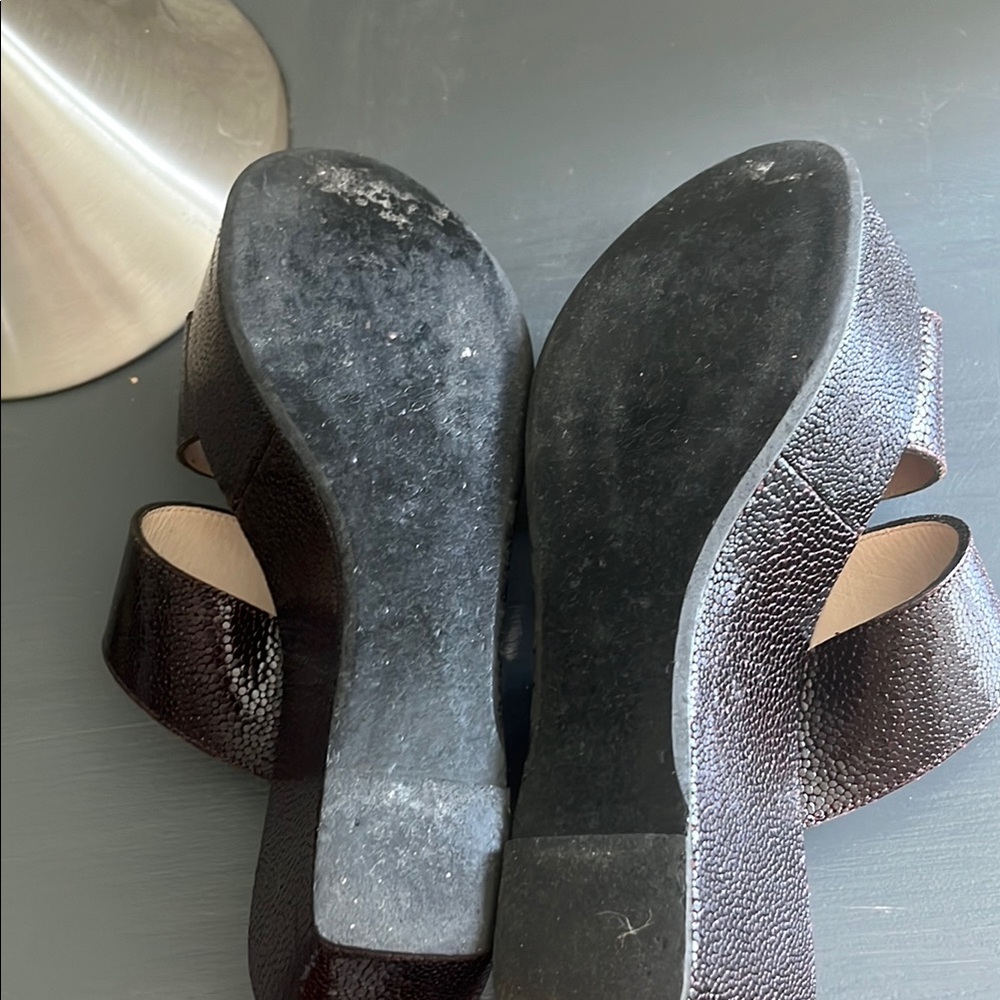 Robert Clergerie brown wedge sandal size 8 - Picture 7 of 10
